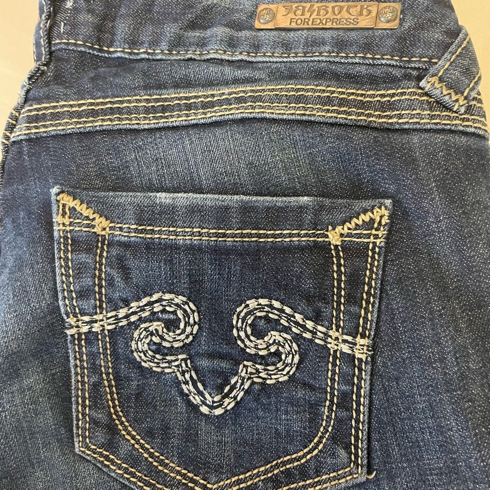 Express Rerock || Womens Skinny Jeans in Dark Wash - Picture 7 of 9